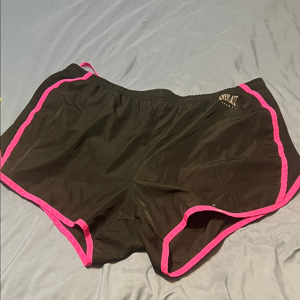 Everlast Women's Athletic Shorts in Black with Pink Trim